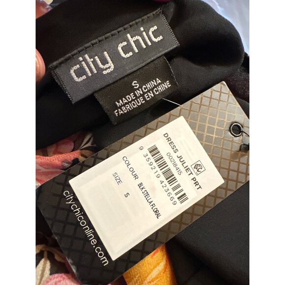 City Chic Womens Plus Size 16 Juliet Bright Floral Print Long Sleeve Midi Dress - Picture 7 of 8